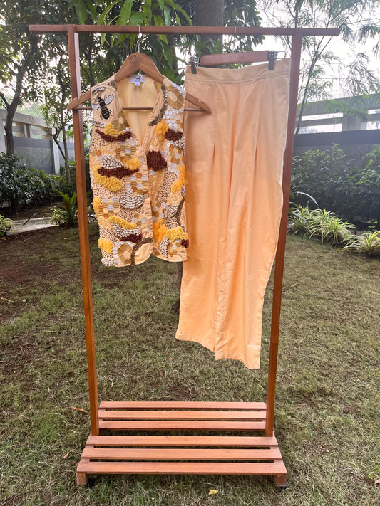 Honey Bee Waist Coat and Pleated Pants