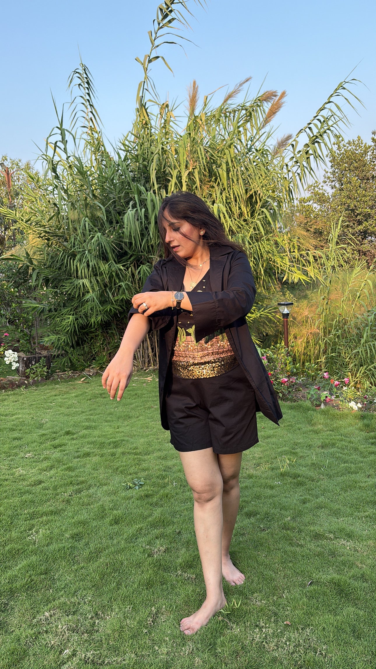 Black Cacti Tie Knot Set