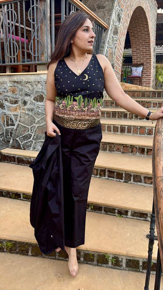 Black Cacti Tie Knot Set