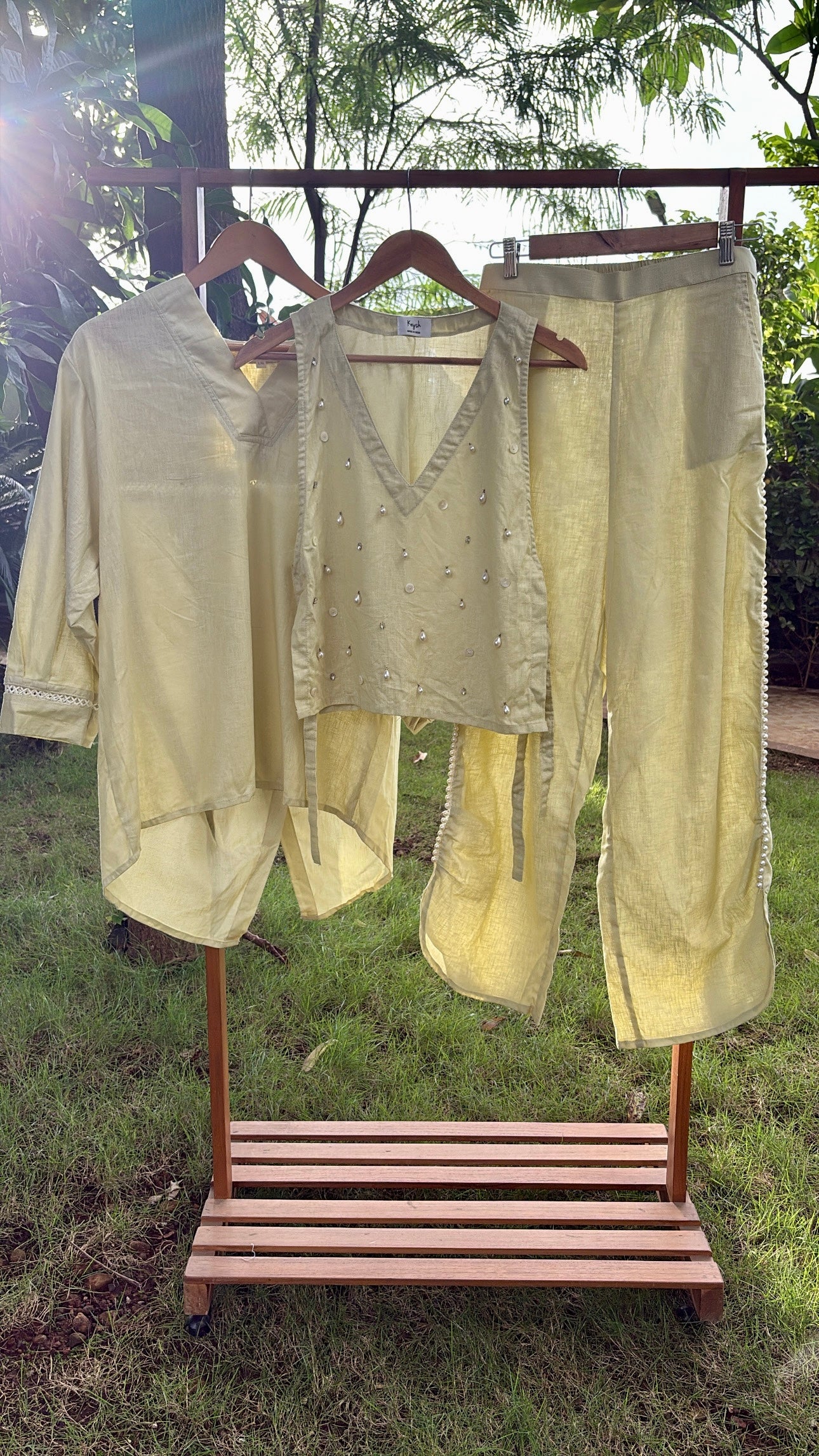 Tunic, Embellished Tie knot & Pants